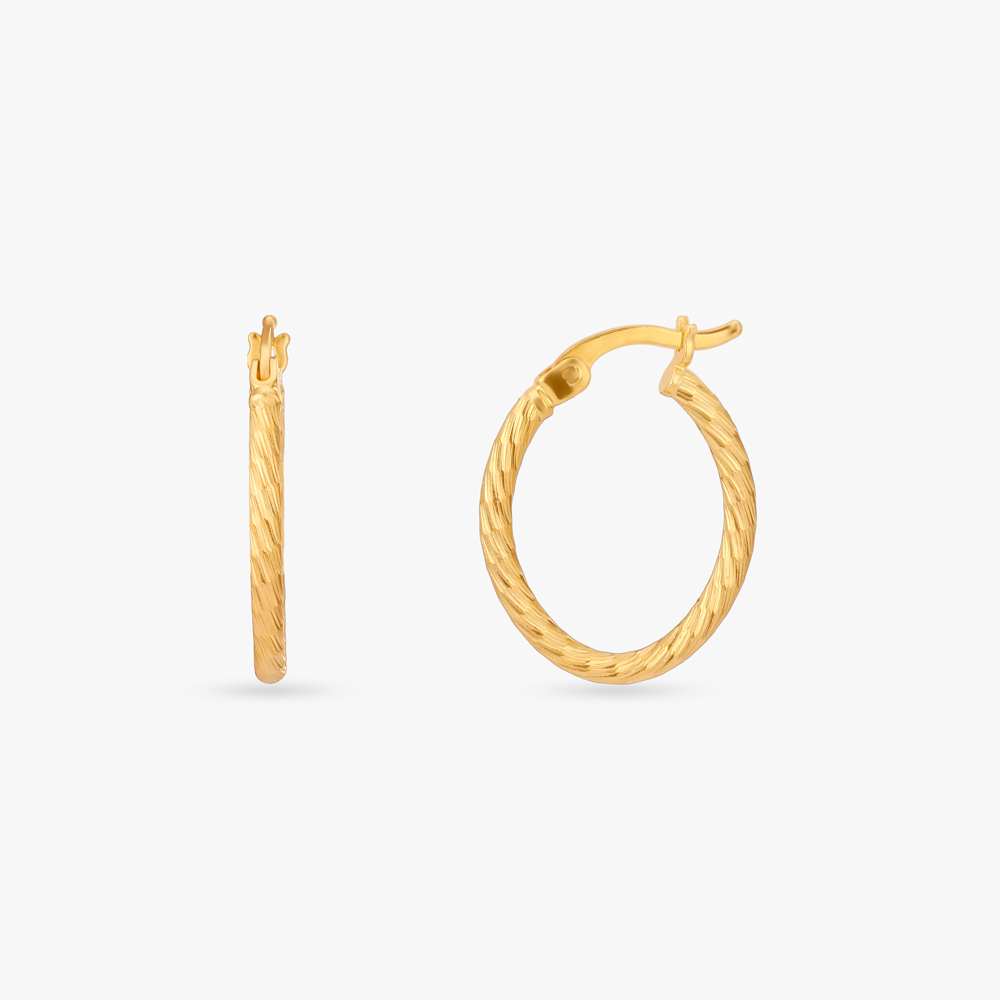 

Etched Brilliance Gold Hoop Earrings