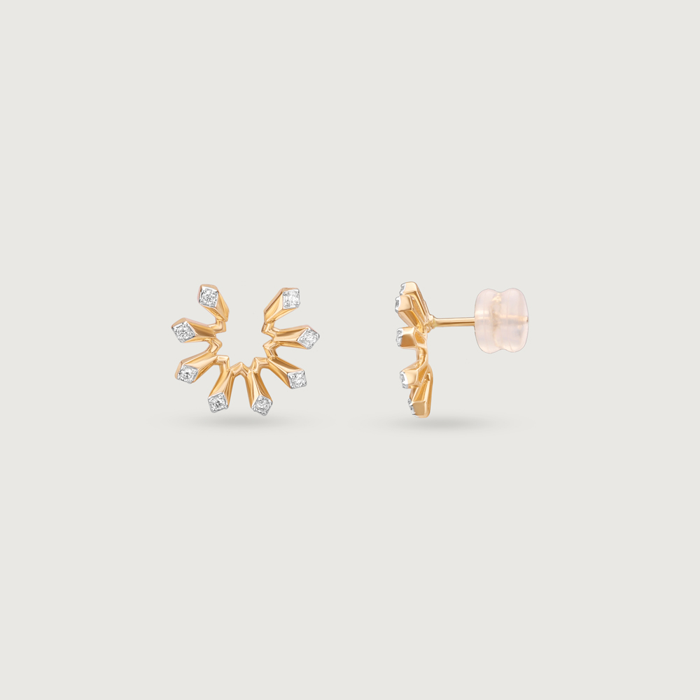 Radiant Sunburst Diamond Stud Earrings,,hi-res image number null