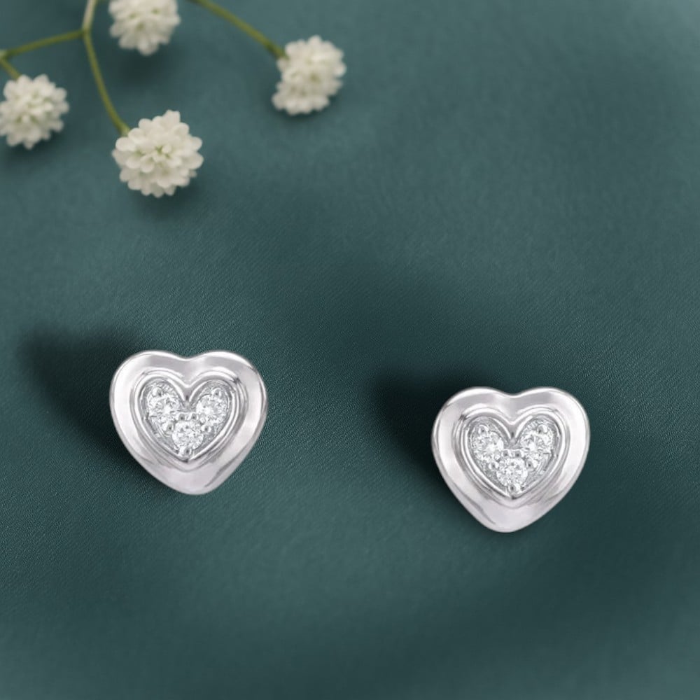 Heartline Glow Diamond Stud Earrings,,hi-res image number null