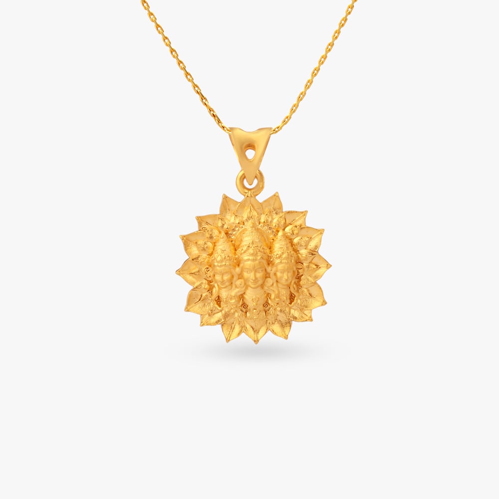 

Trinity Bloom Gold Pendant for Men
