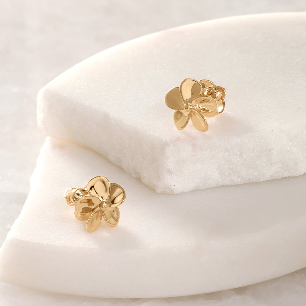 Bloom Petal Gold Stud Earrings,,hi-res image number null