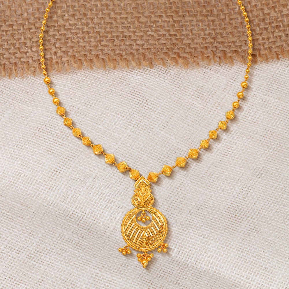 Traditional Majestic Gold Pendant With Chain,,hi-res image number null