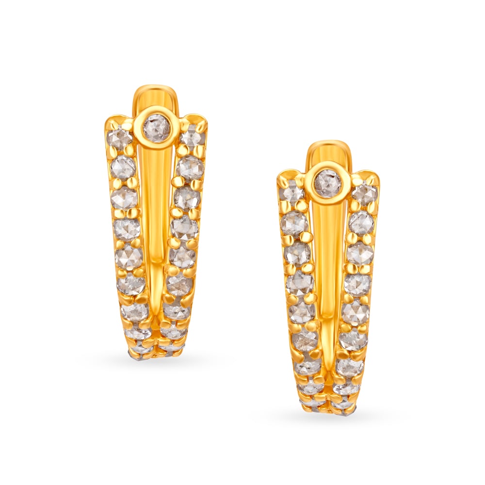 

Chic Hoop Earrings with Un-cut Diamonds