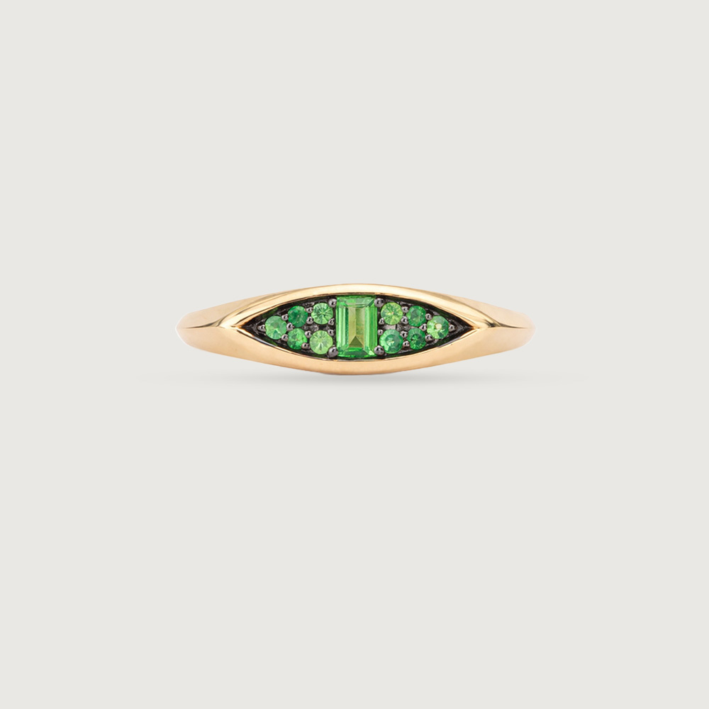 Sculpted Distinct Tsavorite Gold Ring,,hi-res image number null