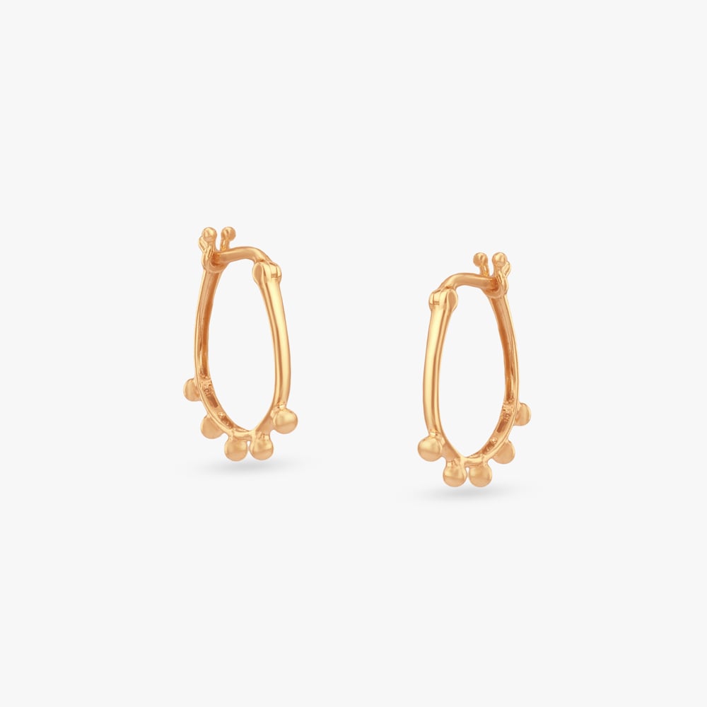 Dewdrop Arc Gold Hoop Earrings,,hi-res image number null
