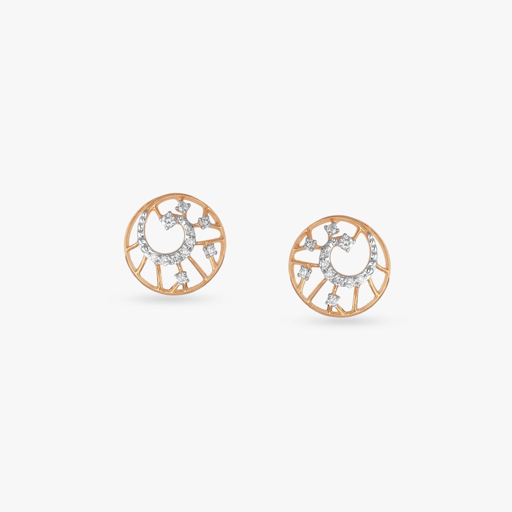 Radiant Spiral Diamond Stud Earrings,,hi-res image number null