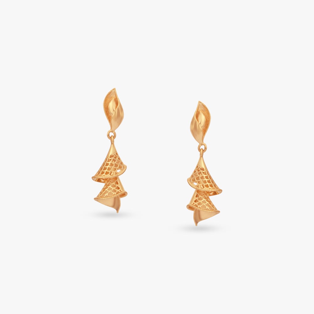 

Cascading Petal Gold Drop Earrings