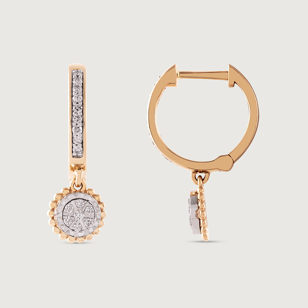 Dazzling Chic Gold & Diamond Hoop Earrings,,hi-res image number null