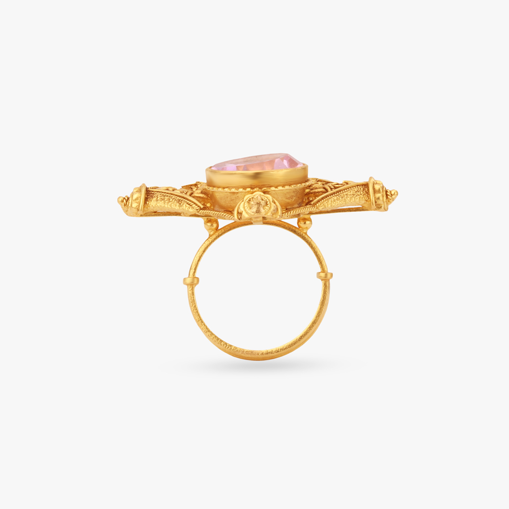 Rosy Sunrise Gold Finger Ring,,hi-res image number null