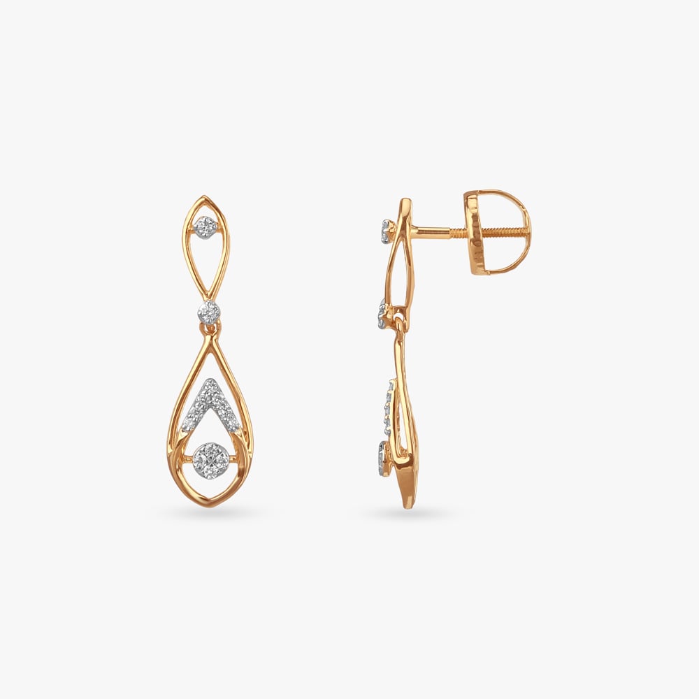 Teardrop Glint Diamond Drop Earrings,,hi-res image number null