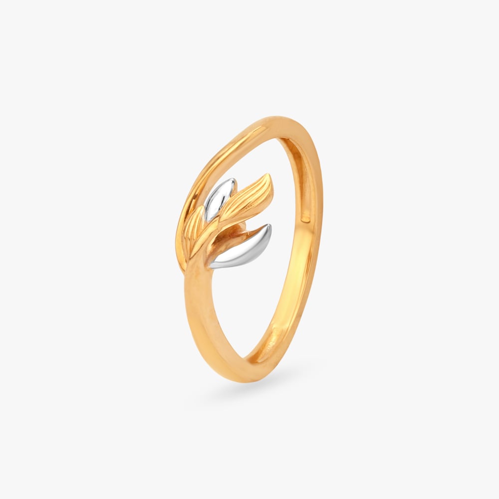 Whispering Leaves Gold Finger Ring,,hi-res image number null
