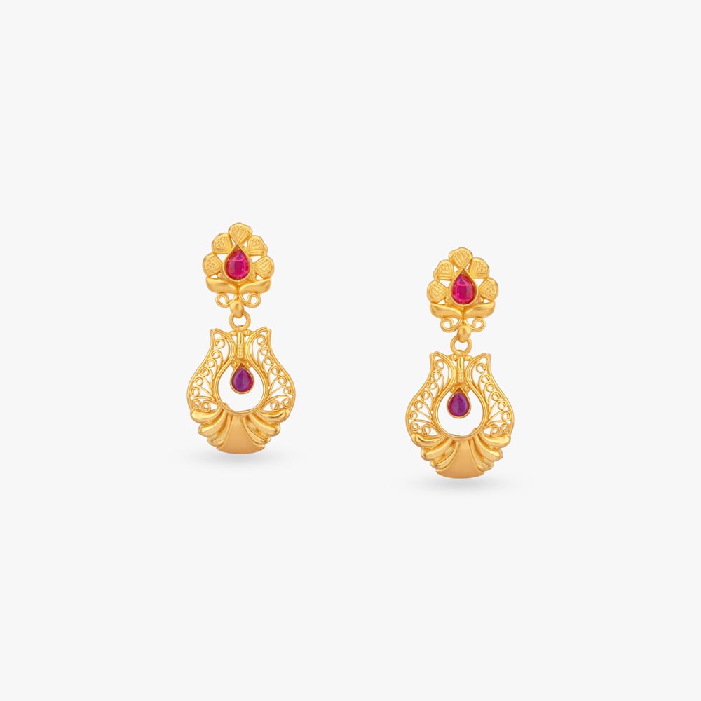 

Radiant Blossom Gold Drop Earrings