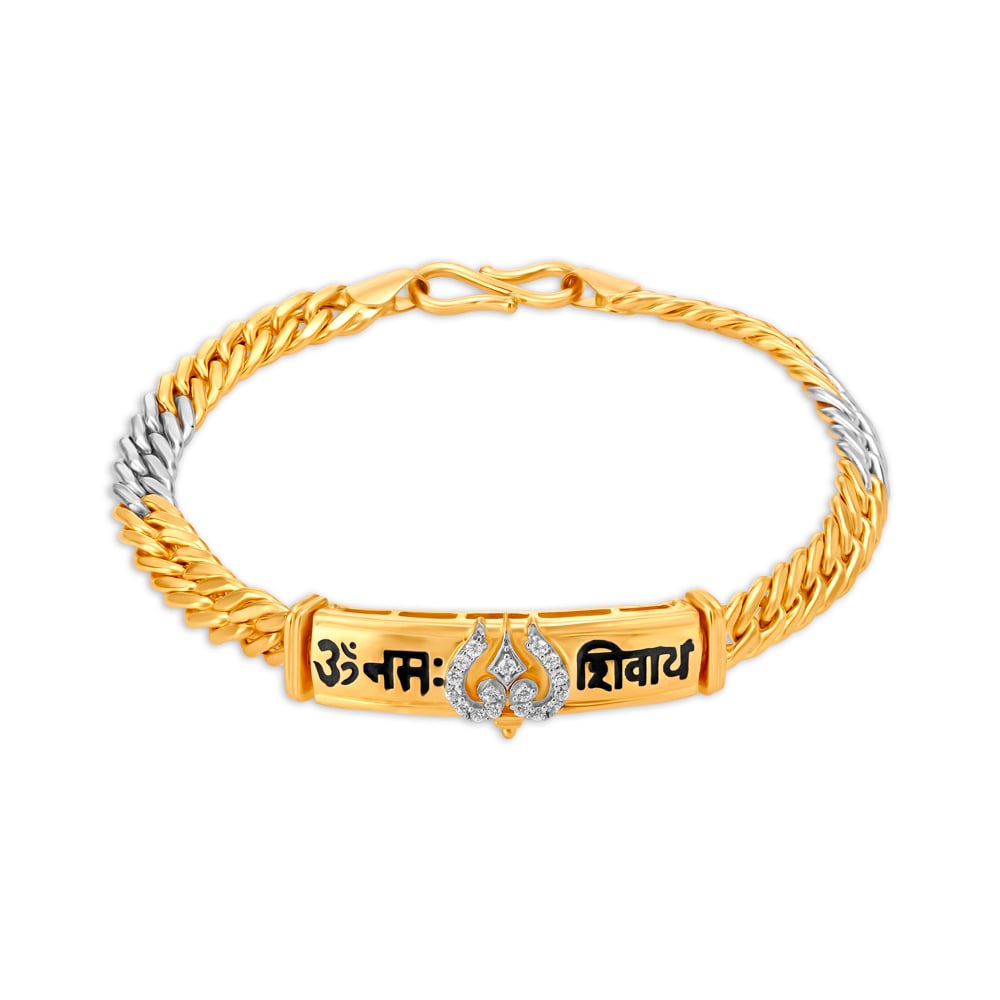 Religious Dual Tone Gold Om Bracelet