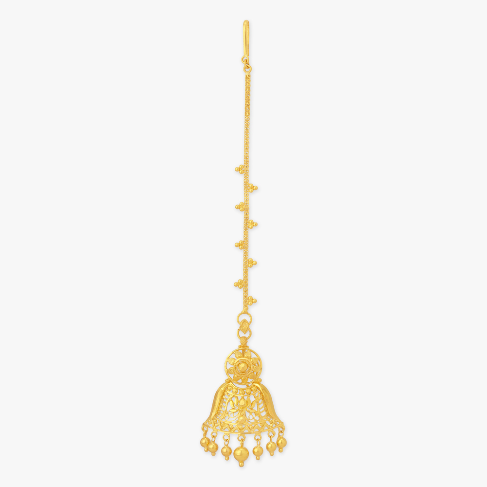Lotus Bloom Gold Maang Tikka,,hi-res image number null