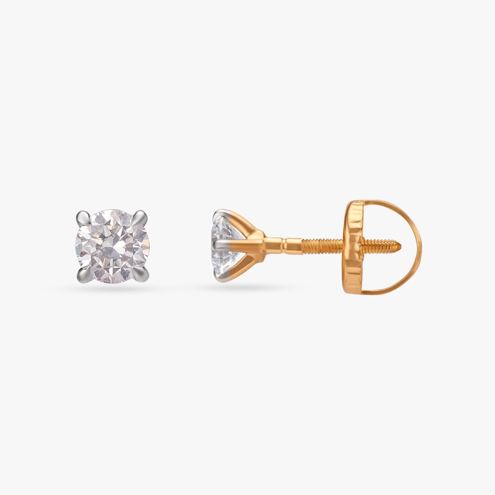 Crown Brilliance Solitaire Stud Earrings,,hi-res image number null
