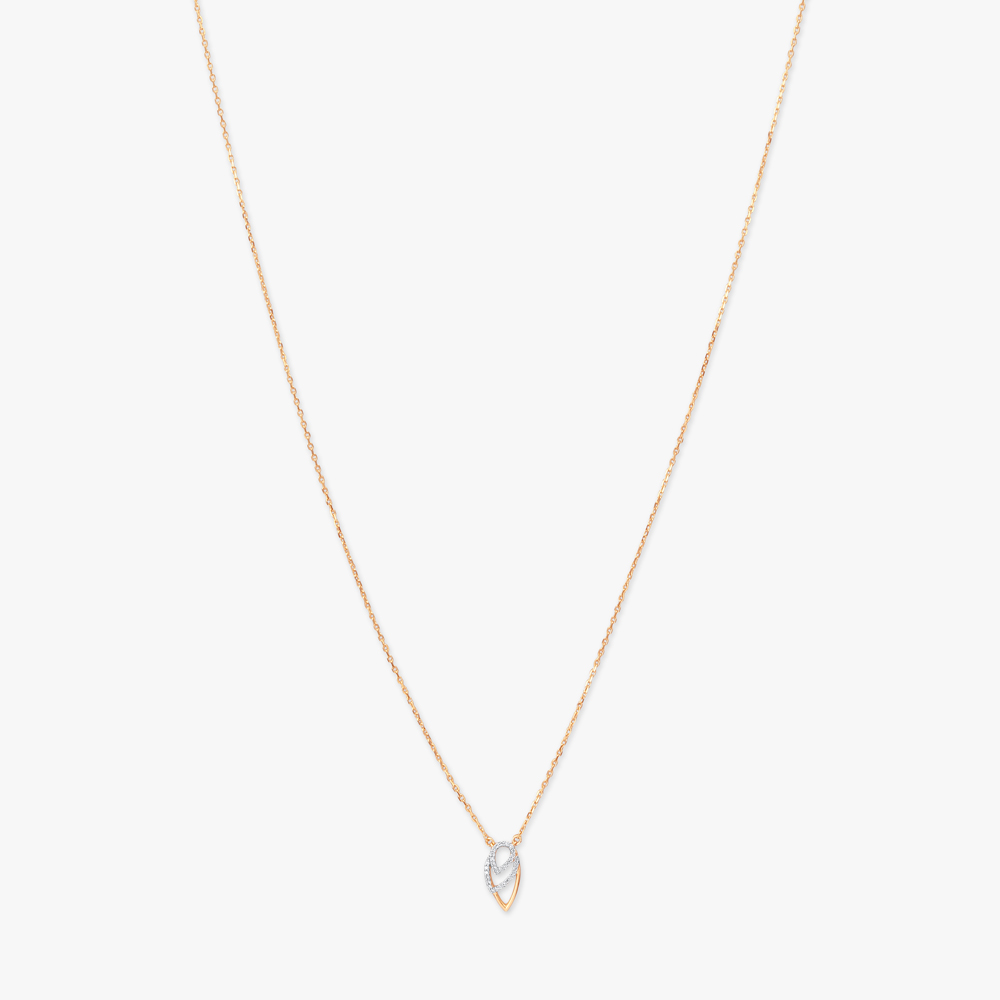 Golden Dewdrop Diamond Pendant with Chain,,hi-res image number null