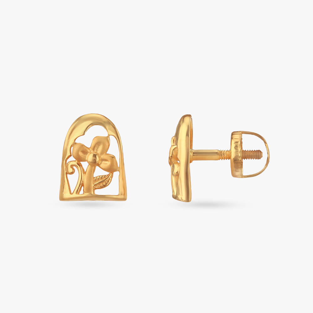 Bloom Arch Gold Stud Earrings,,hi-res image number null