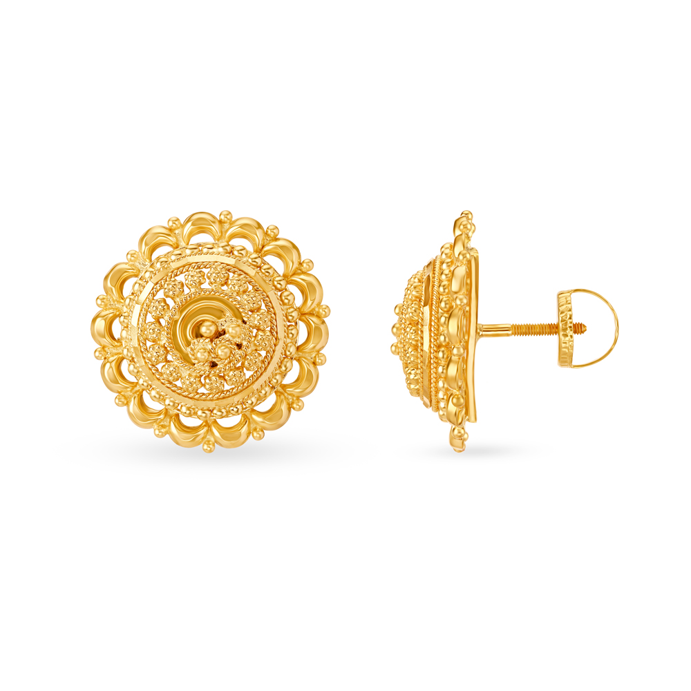 Grand Floral Stud Earrings,,hi-res image number null