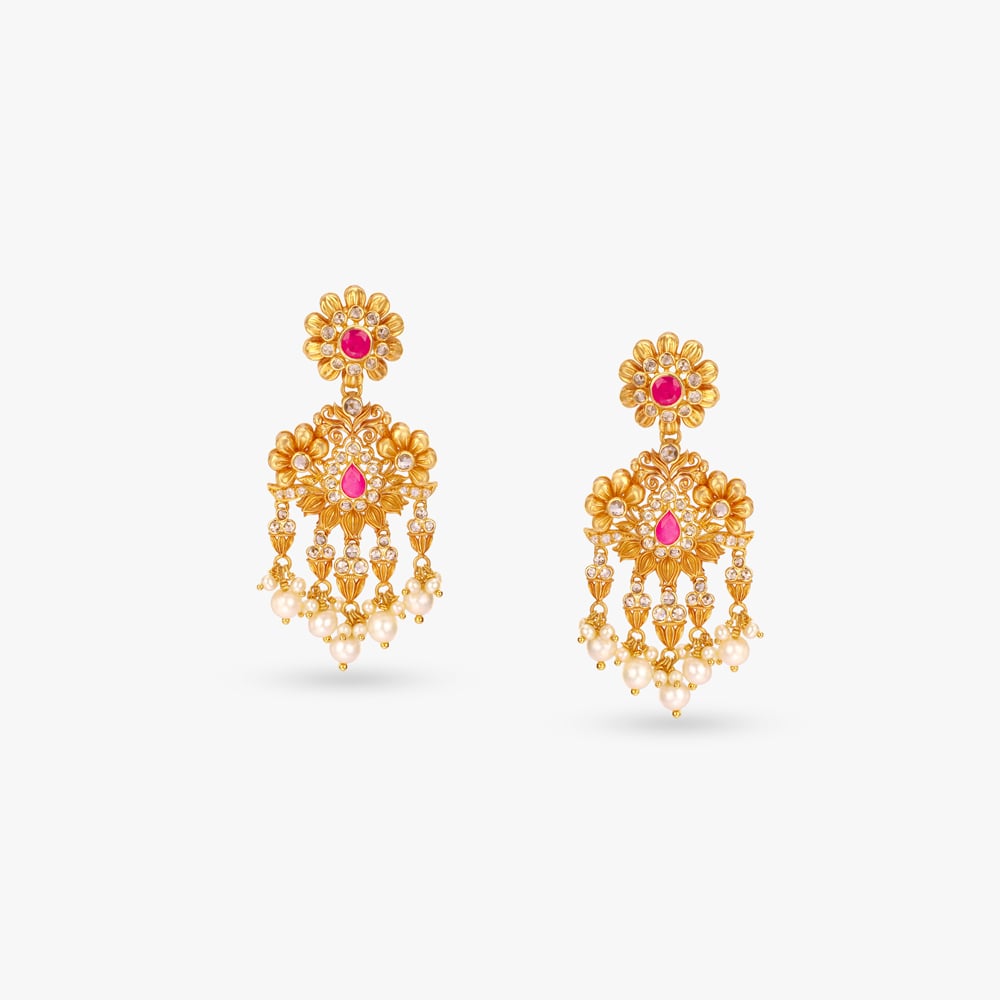 Leaf Medallion Gold Necklace Set,,hi-res image number null