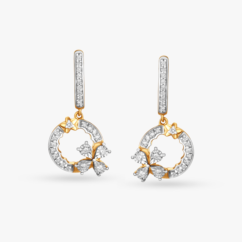 Eclectic Contemporary Diamond Drop Earrings