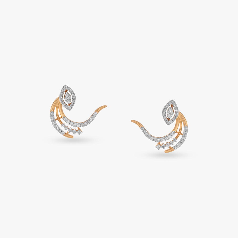 

Asymmetric Arc Diamond Stud Earrings