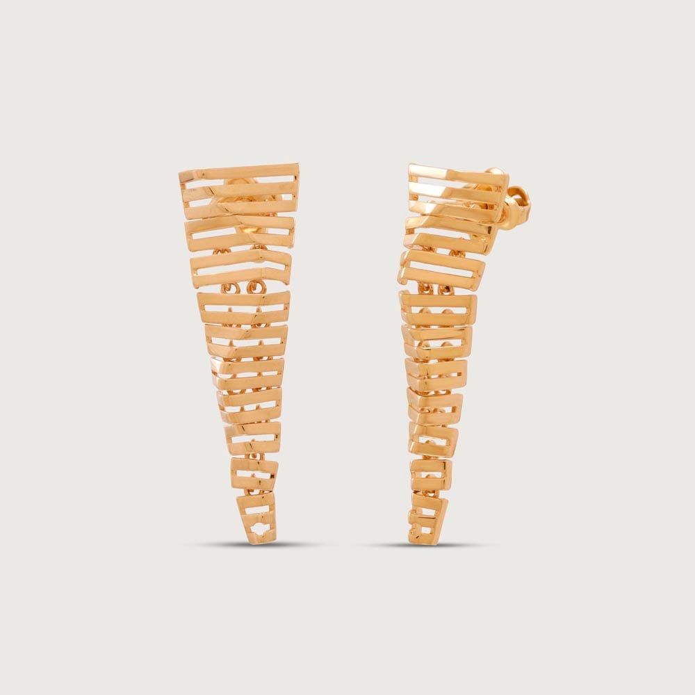Sculpted Cascade Gold Drop Earrings,,hi-res image number null