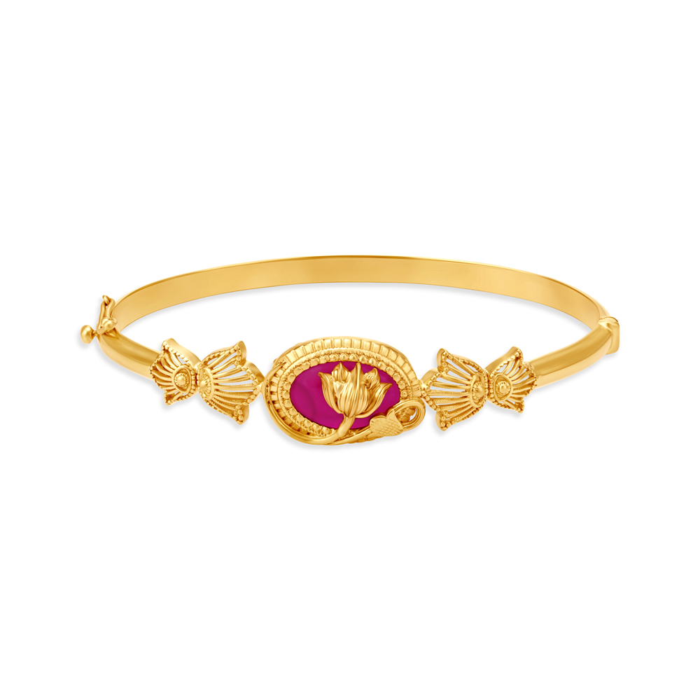 Tulip Inspired Gold Bangle