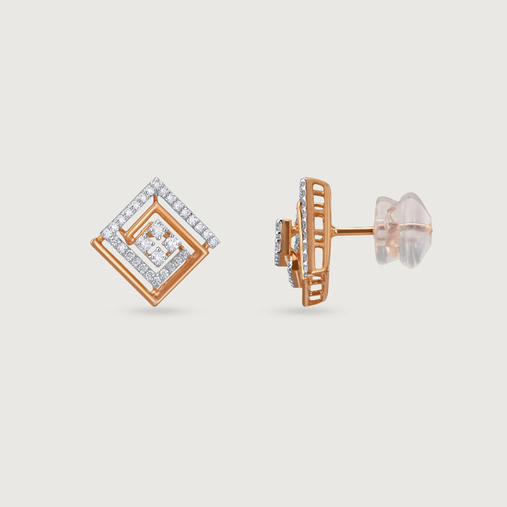 Glam Grid Diamond Earrings,,hi-res image number null