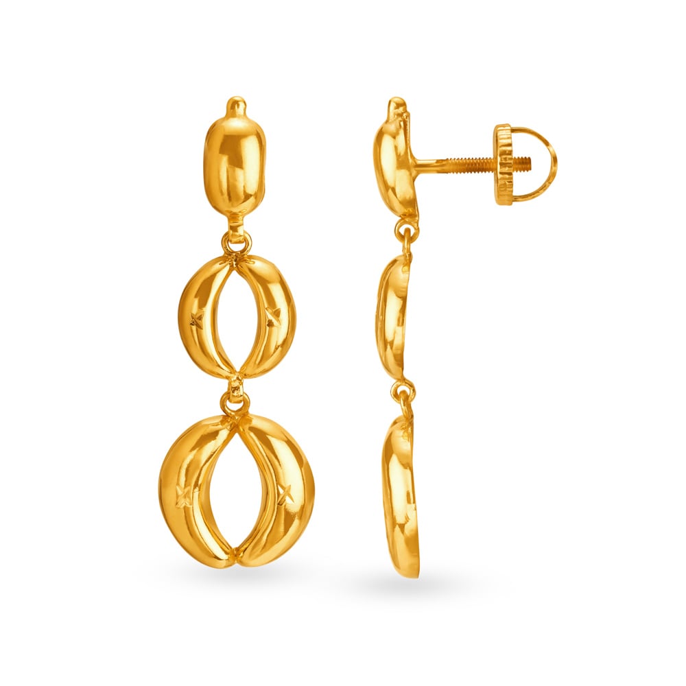 Half Moon Gold Drop Earrings,,hi-res image number null