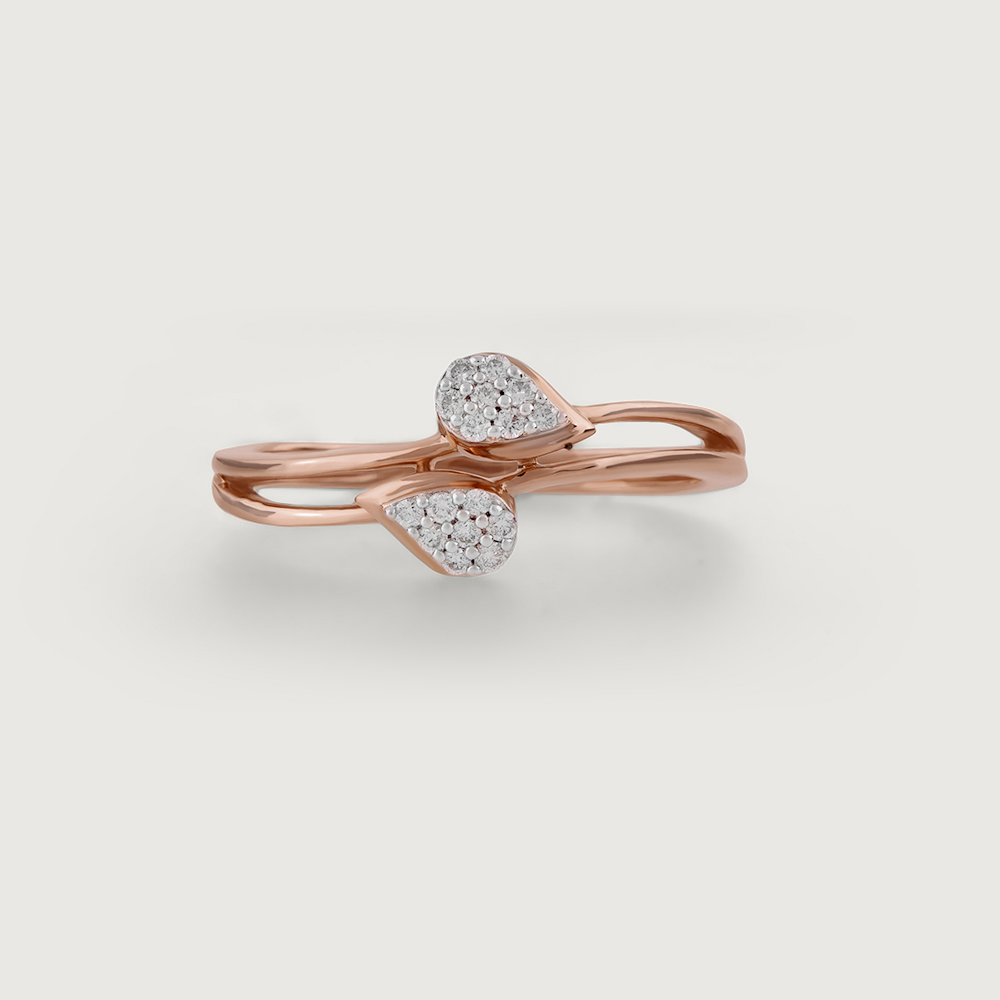 Petite Elegance Gold & Diamond Finger Ring,,hi-res image number null
