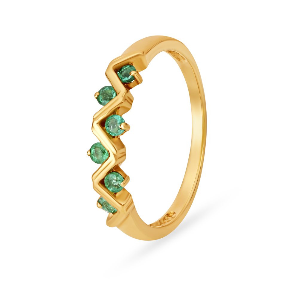 Ethereal Emerald Gold Finger Ring