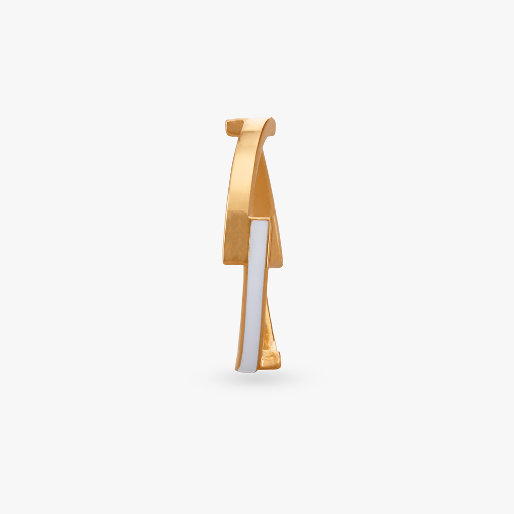 Sleek Enamel Gold Finger Ring,,hi-res image number null
