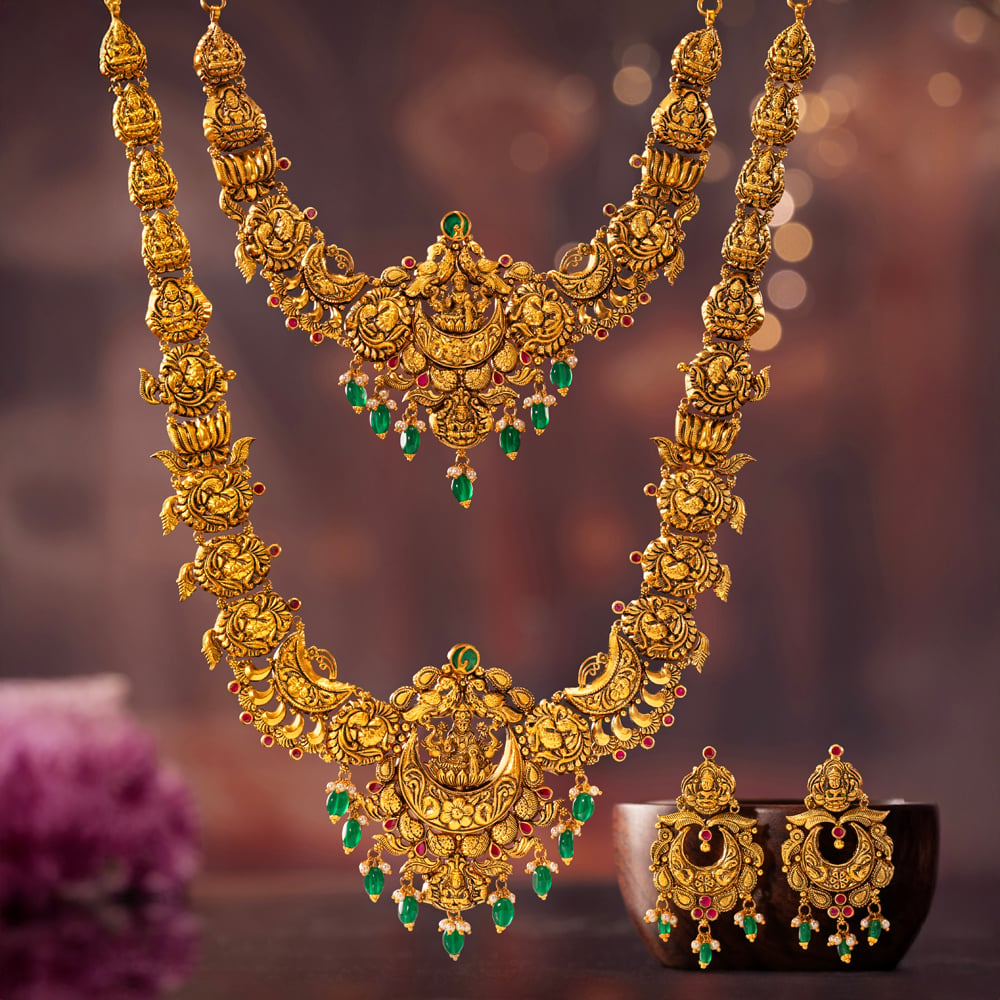 Divine Triveni Gold Jewellery set,,hi-res image number null