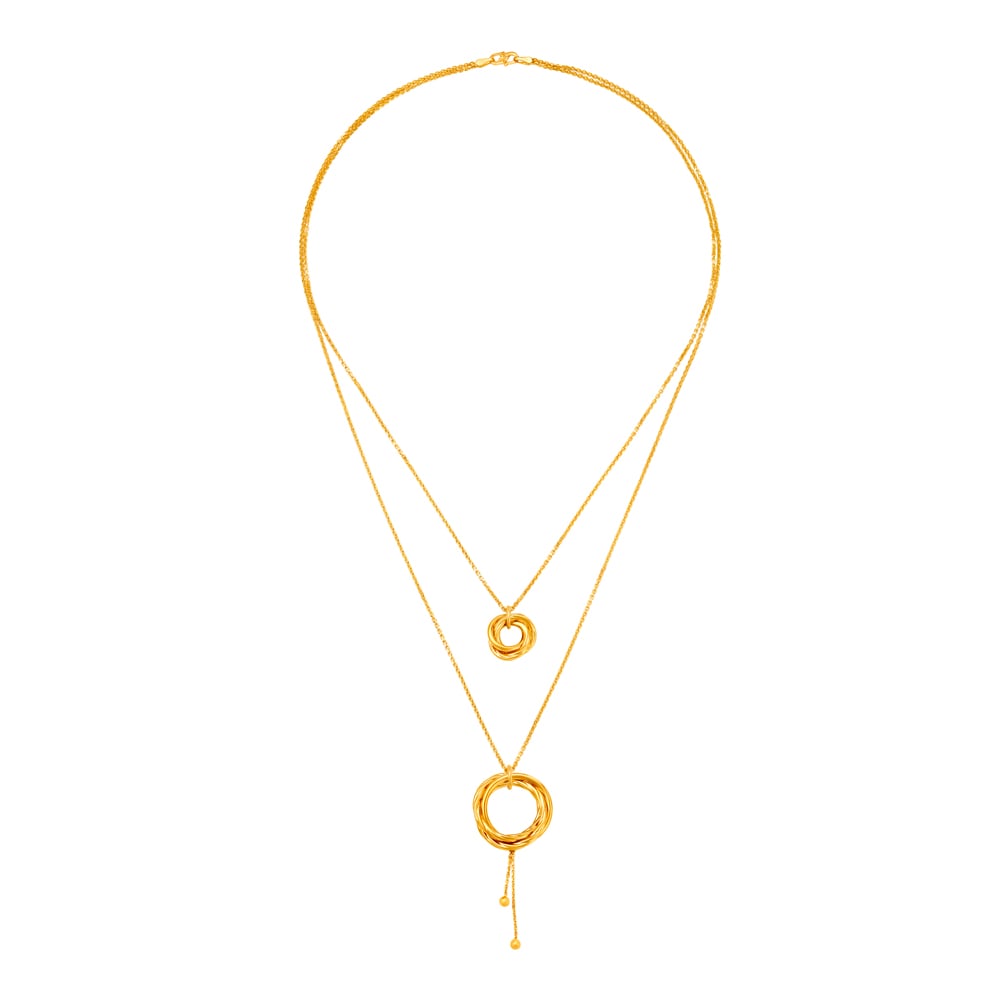 

Glamorous Yellow Gold Layered Wreath Chain
