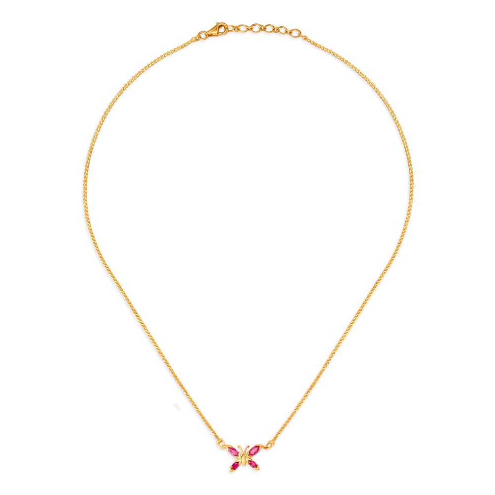 

Beautiful Butterfly Gold and Ruby Necklace for Kids