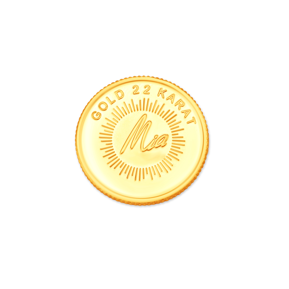 8 GM 22 Karat Stunning Lotus Gold  Coin