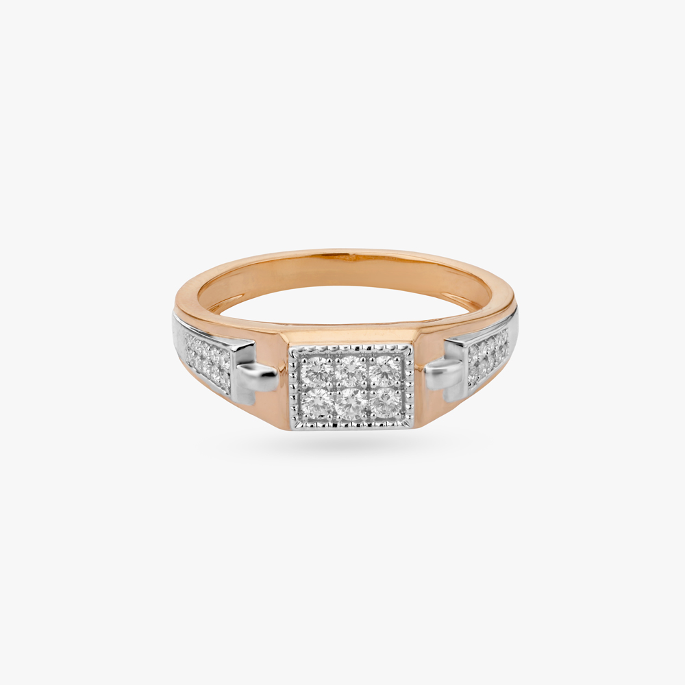 Bold Geometric Diamond Ring For Men,,hi-res image number null