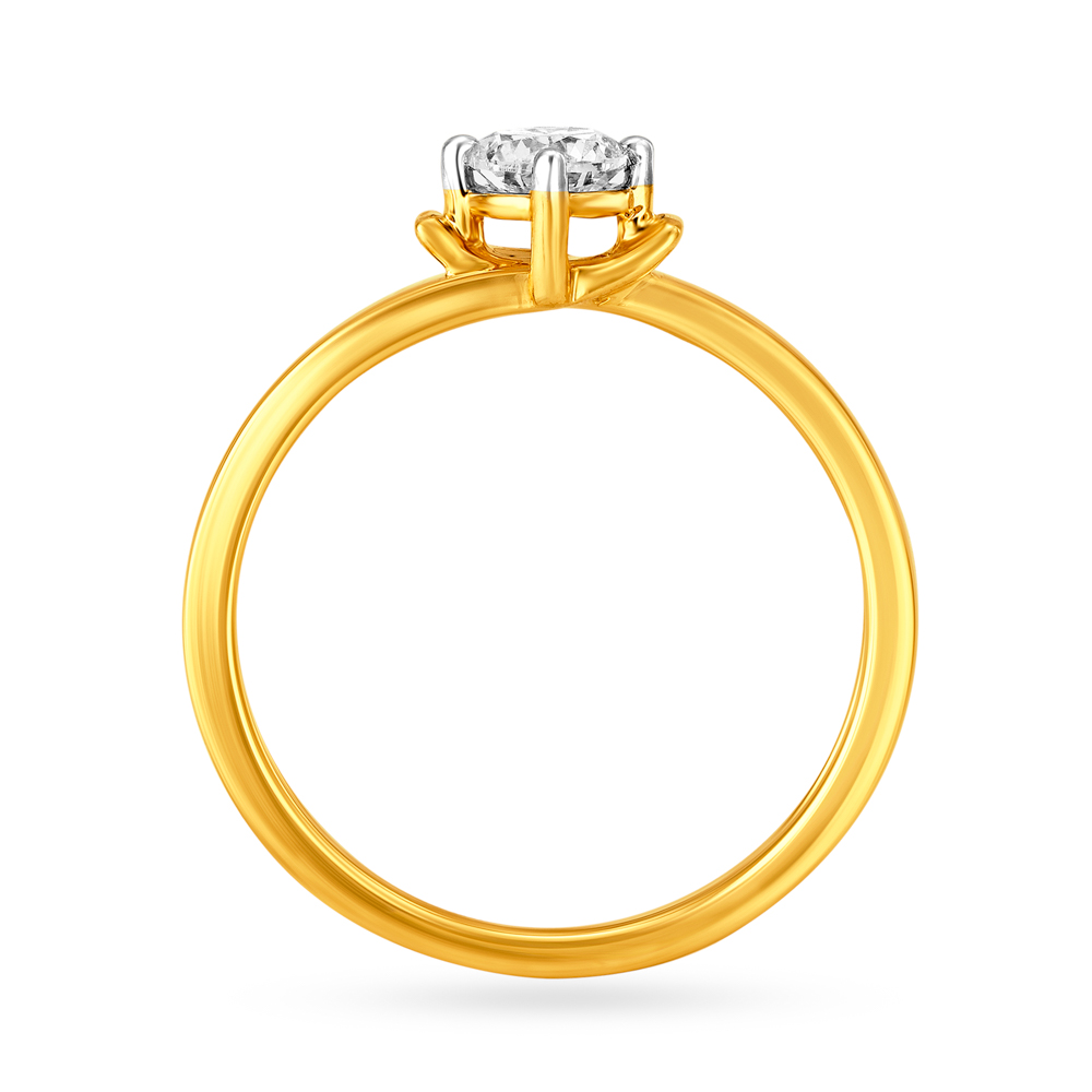 Posh 18 Karat Gold And Diamond Solitaire Finger Ring,,hi-res image number null