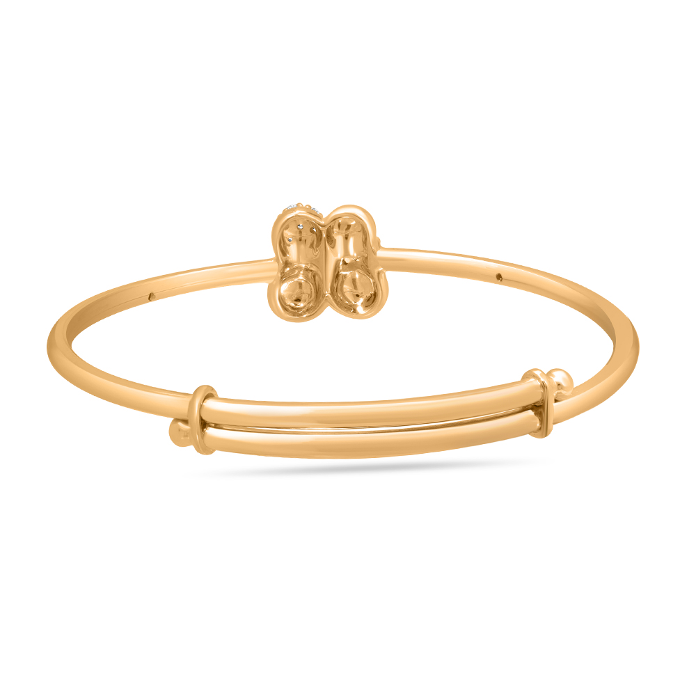 Mamma Mia 14 KT Yellow Gold Little Feet  Bangle for Kids,,hi-res image number null