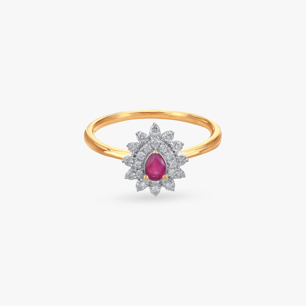 Floral Ruby Diamond Ring,,hi-res image number null