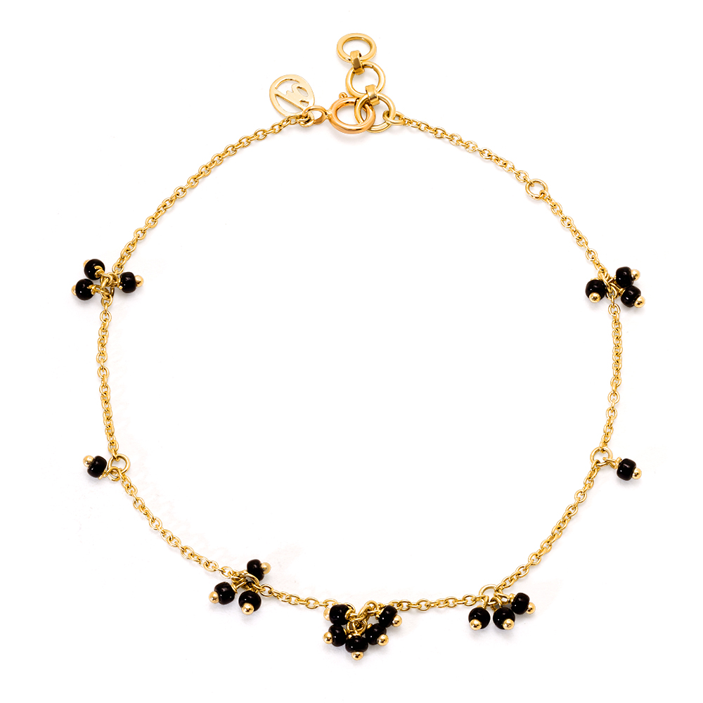 Mia Sutra DIY with Black Bunch Beads Multiple Stacking Charm Bracelet,,hi-res image number null