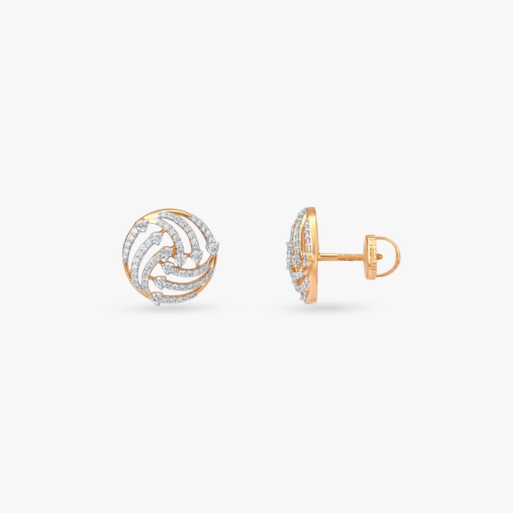 Spiral Symphony Diamond Stud Earrings,,hi-res image number null