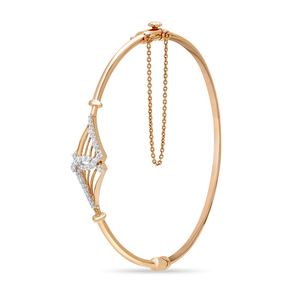 14KT Rose Gold Exquisite Radiant Diamond Bangle,,hi-res image number null