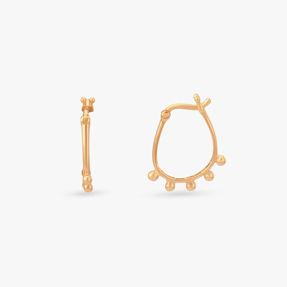 Dewdrop Arc Gold Hoop Earrings,,hi-res image number null