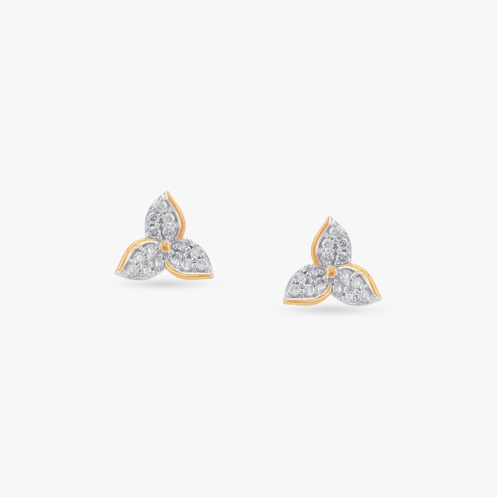 Trio Bloom Diamond Stud Earrings,,hi-res image number null