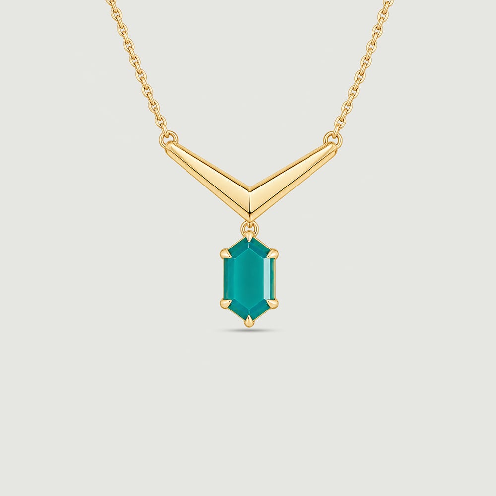 Welcoming Geometric Green Onyx Necklace,,hi-res image number null
