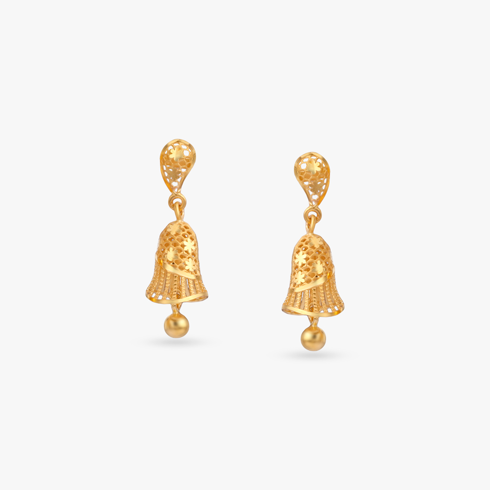 Timeless Dome Gold Jhumka Earrings,,hi-res image number null