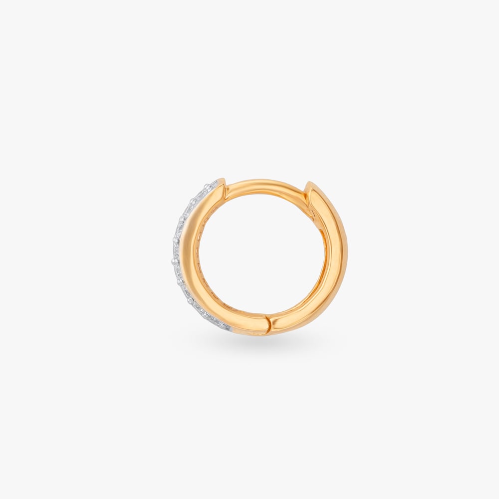 Iconic Power Diamond Hoop Earring For Men,,hi-res image number null
