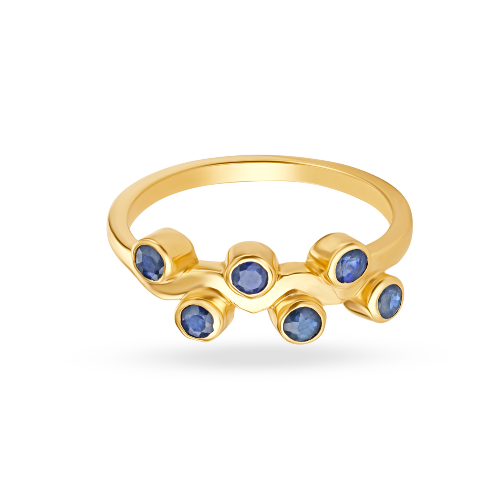 Dainty Sapphire Gold Finger Ring,,hi-res image number null
