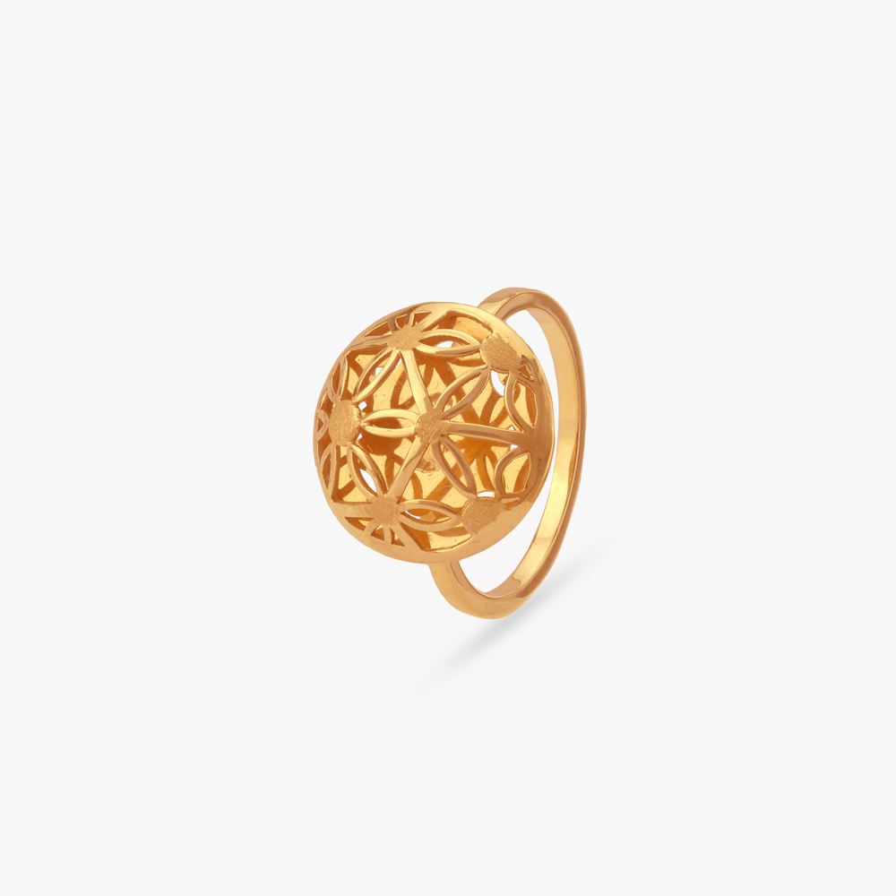 Sunlit Dome Gold Ring,,hi-res image number null